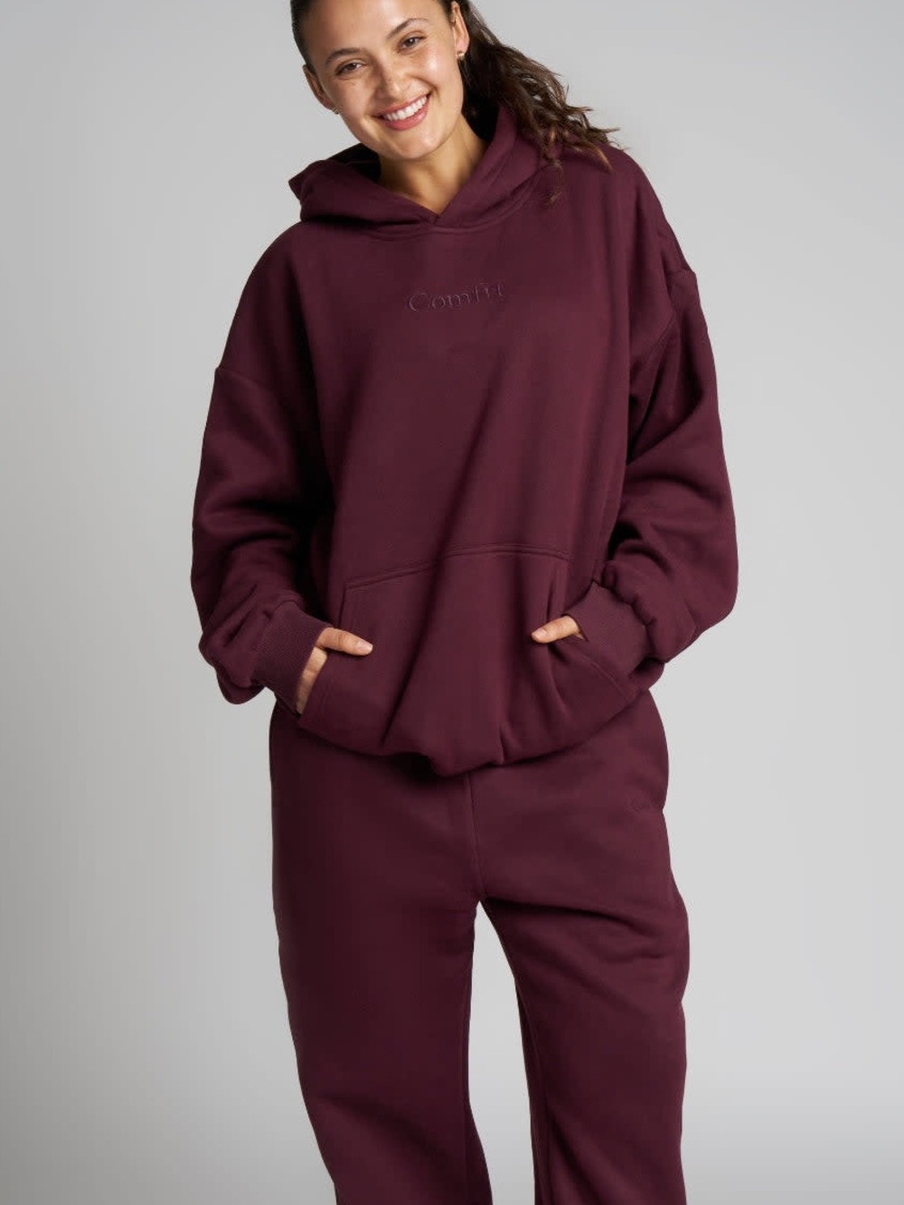 Comfrt Signature Oversized Hoodie Maroon Size Large